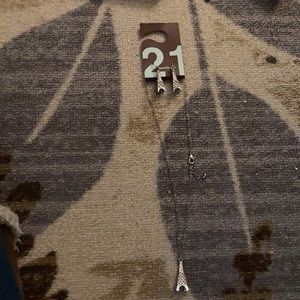 Forever 21 Eiffel Tower rhinestone necklace